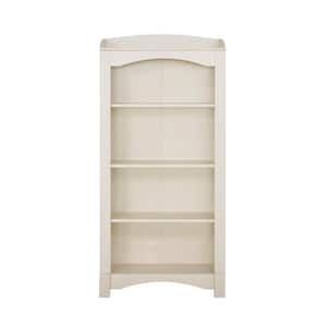 Hawksbury 63.1 in. Antique White 4-Shelf Standard Bookcase