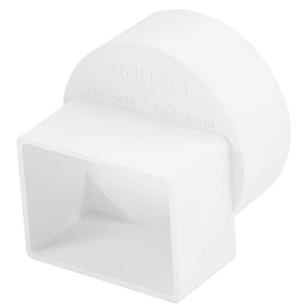 HIPS Offset Downspout Adapter, 2X3 in. Downspout X 4 in. S&D Hub