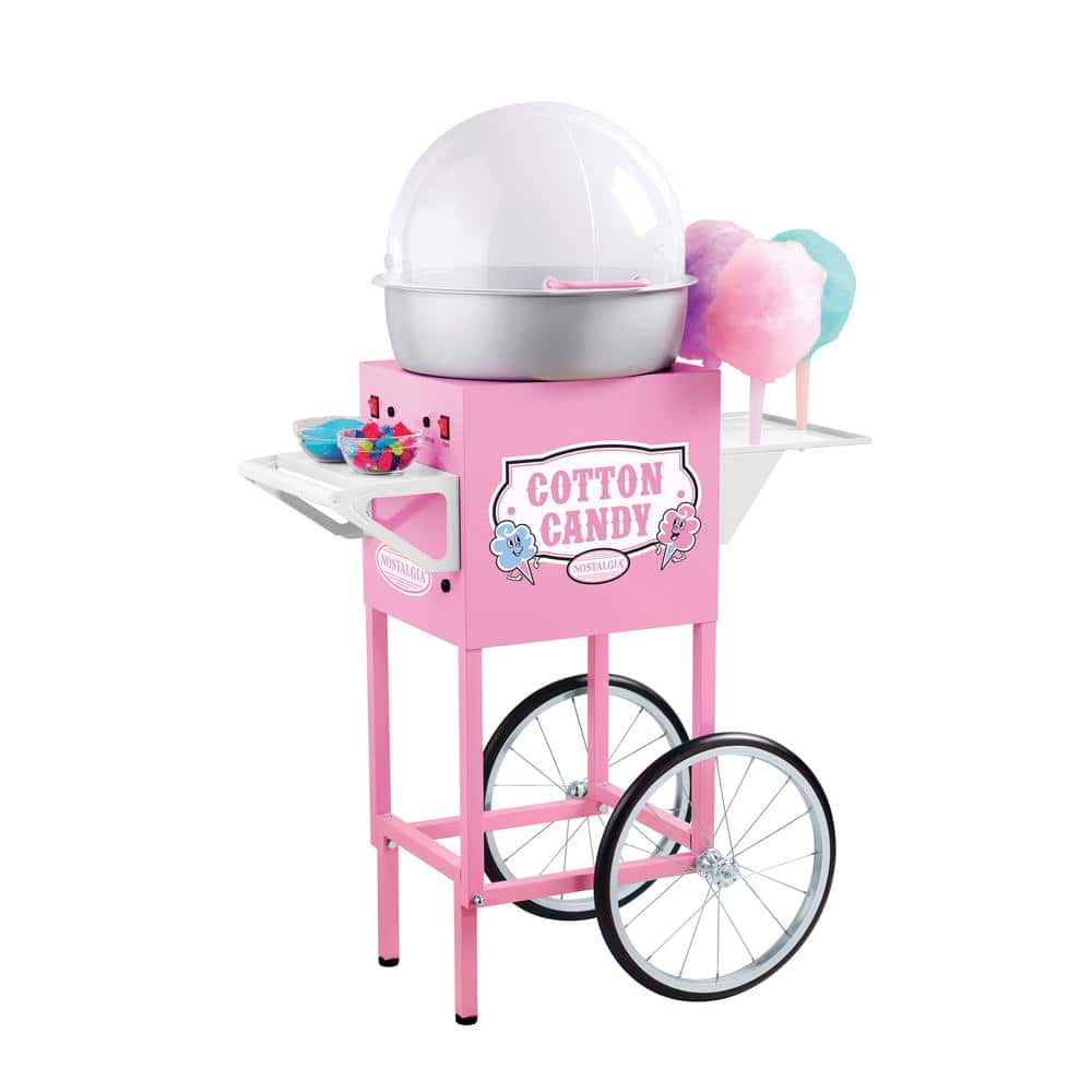 Nostalgia Vintage Pink Cotton Candy Machine with 6 Cotton Candy Cones