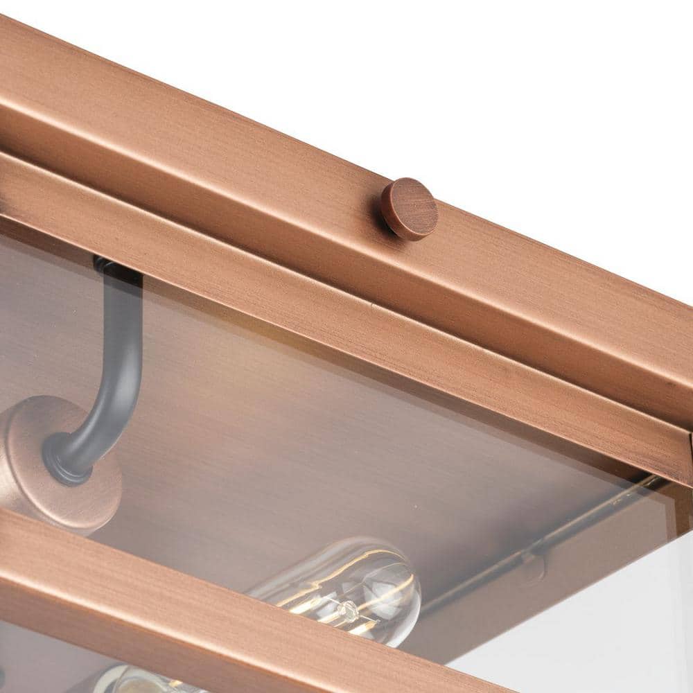 Union Square Antique Copper Glass Outdoor Ceiling Light