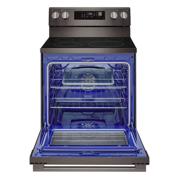 30 in. 5 Element Slide-In Free Standing Range in Black Stainless Steel