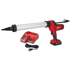 M18 18V Lithium-Ion Cordless 20 oz. Caulk and Adhesive Gun Kit Aluminum Sausage w/(1) 1.5Ah Battery, Charger