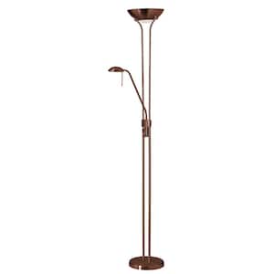 71 in. H 3-Light Oil Brushed Bronze Floor Lamp (Task) with Metal Shades