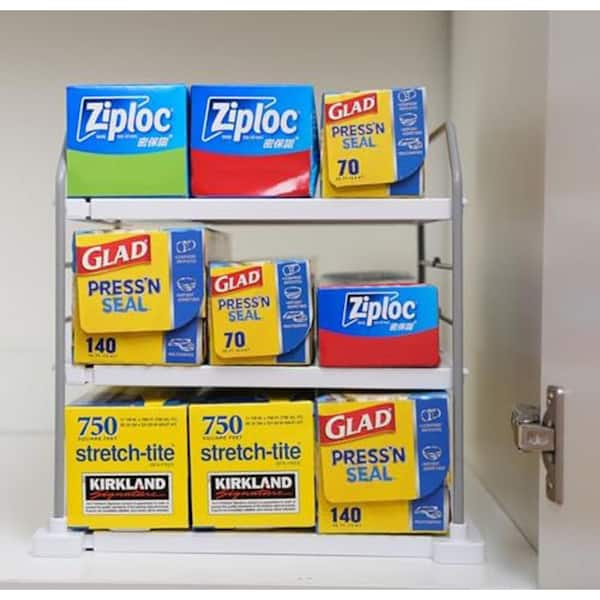 3-Tier Adjustable Extendable Storage Shelf White Heavy Duty Organizer for Kitchen Pantry Cabinets 11 to 16.7 Inch