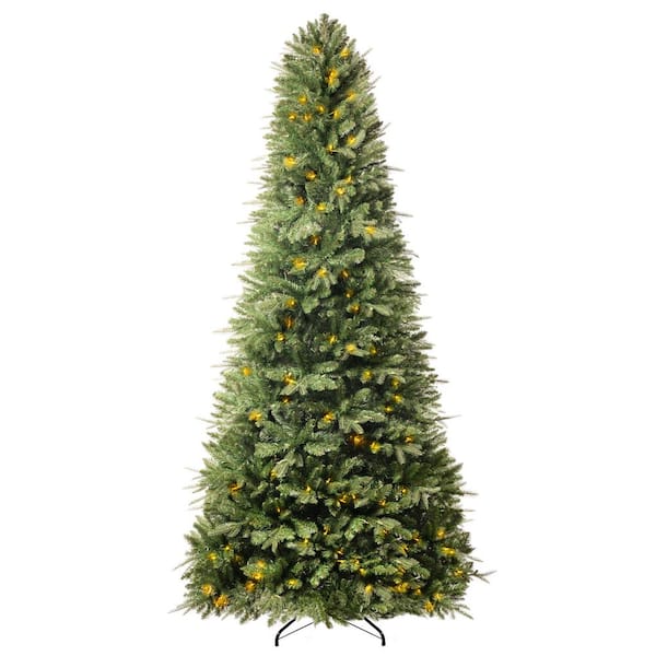 MAYKOOSH 6.5 ft Traditional Realistic Fir Prelit Artificial Christmas Tree with 1292 Branch Tips, 350 Warm Lights and Metal Stand
