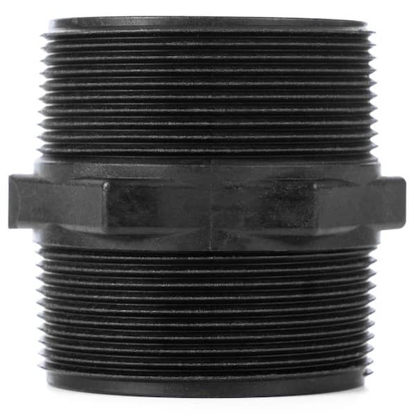 VPC 2 in. MPT x Short Black Fiberglass-Reinforced Polypropylene