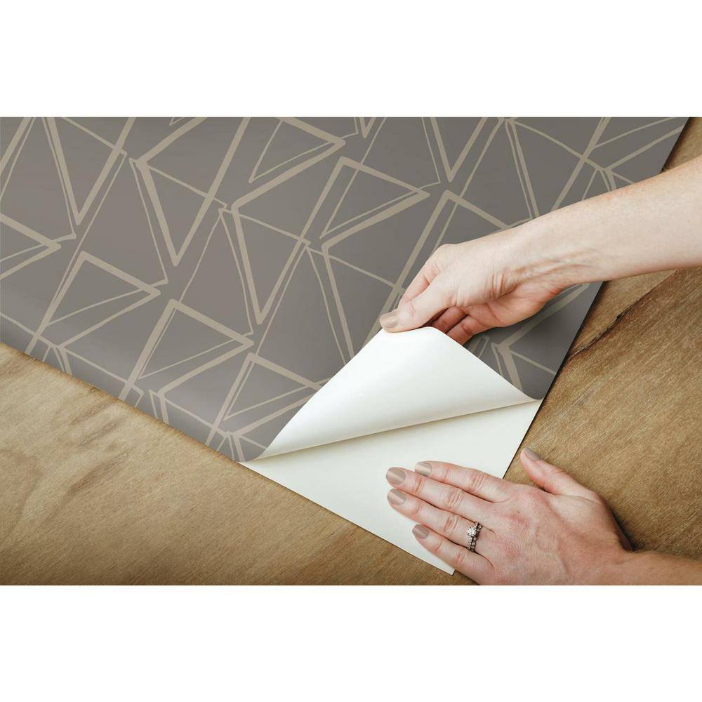 Gray Metallic Geometric Peel and Stick Wallpaper Roll
