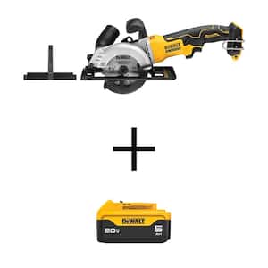 ATOMIC 20V MAX Cordless Brushless 4-1/2 in. Circular Saw and (1) 20V MAX Premium Lithium-Ion 5.0Ah Battery