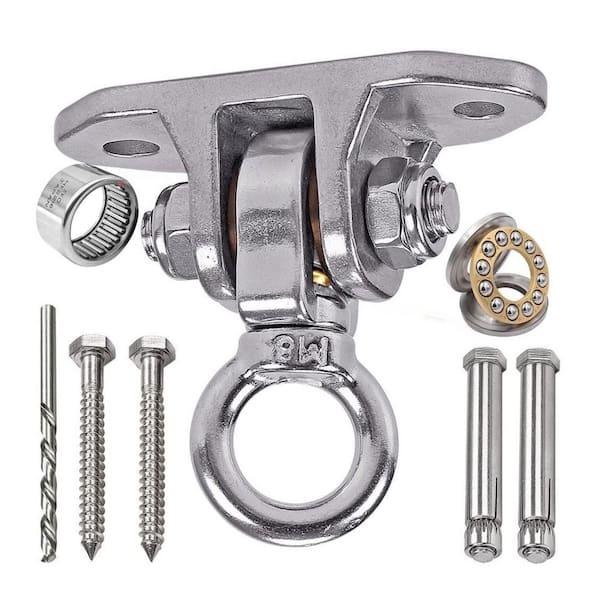 Stainless Steel Heavy Duty Swing Hangers 180°+360° Swivel Hook Kit for Yoga Swing Hammock Chair Swing 1500 LB Capacity