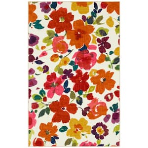 Bright Floral Toss Multi 5 ft. x 8 ft. Floral Area Rug