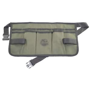 12-Pocket Canvas Tool Waist Apron with Web Belt in Green