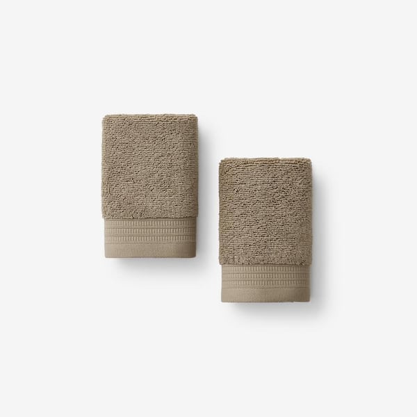 The Company Store Company Cotton Plush Spa Solid Mocha Cotton Wash Cloth (Set of 2)
