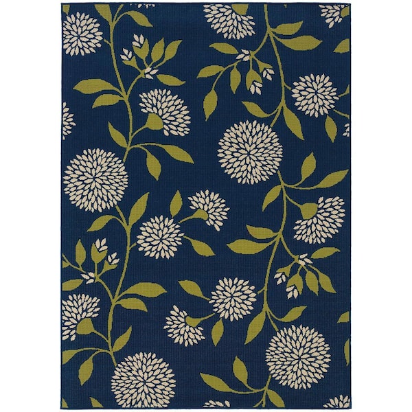 Home Decorators Collection Aster Navy 8 ft. x 11 ft. Area Rug