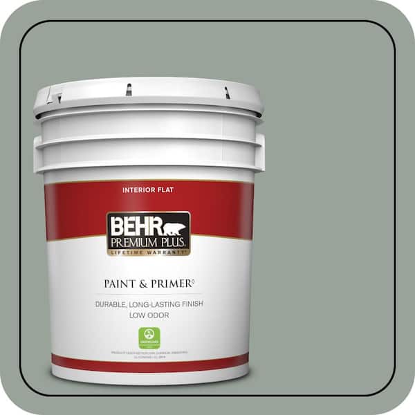 BEHR PREMIUM PLUS 5 gal. #N410-4 Natures Gift Flat Low Odor Interior Paint & Primer
