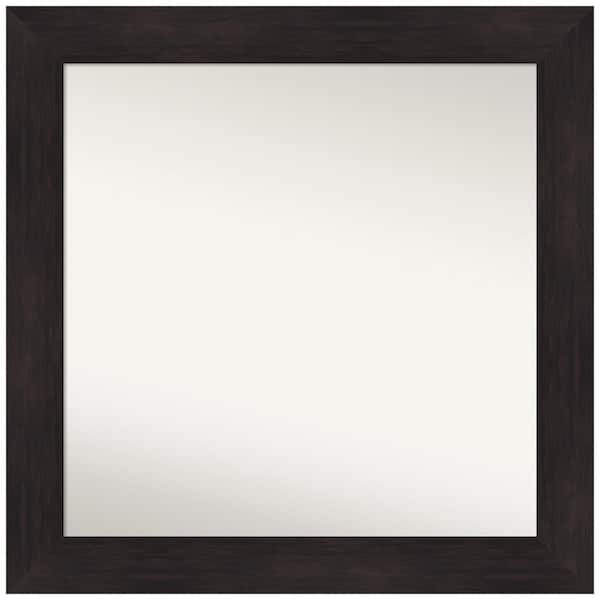 Amanti Art Furniture Espresso 31.5 in. W x 31.5 in. H Square Non-Beveled Framed Wall Mirror in Brown