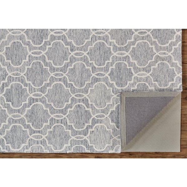 Blue and Ivory Geometric 9 ft. x 12 ft. Area Rug