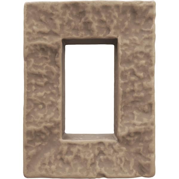 Ekena Millwork 4 in. W x 3 in. D x 7-7/8 in. H Universal Electrical Cover for StoneWall Faux Stone Siding Panels in Valley Spring