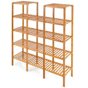 45.5 in. L x 12.5 in. W x 55.5 in. H Shelves Indoor/Outdoor Yellow Plant Stand 5-Tier Multi-Functional