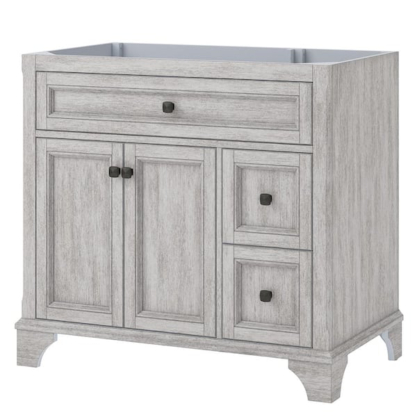 CRAFT + MAIN Ellery 37.125 in. W x 22.125 in. D x 32 in. H Bath Vanity Cabinet without Top in Vintage Grey