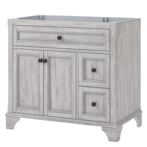 Ellery 37.125 in. W x 22.125 in. D x 32 in. H Bath Vanity Cabinet without Top in Vintage Grey