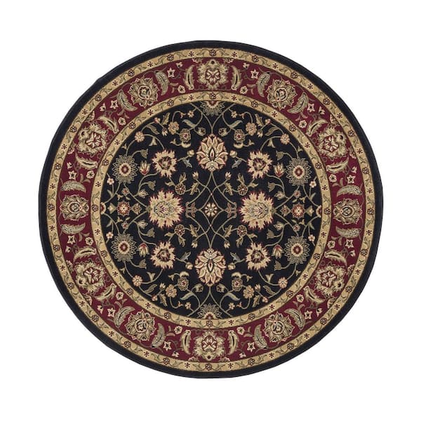 Concord Global Trading Ankara Zeigler Black 8 ft. Round Area Rug