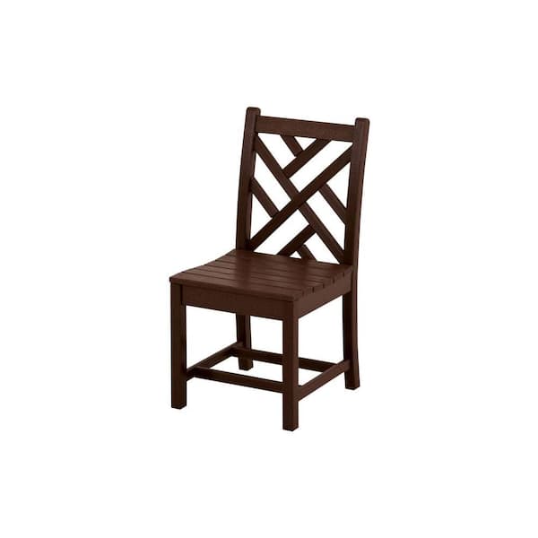 POLYWOOD Chippendale Mahogany Patio Dining Side Chair