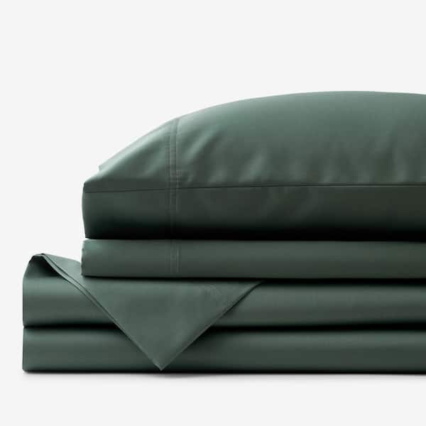 The Company Store Legends Hotel Supima Cotton Wrinkle-Free 3-Piece Olive Green Sateen Twin Sheet Set