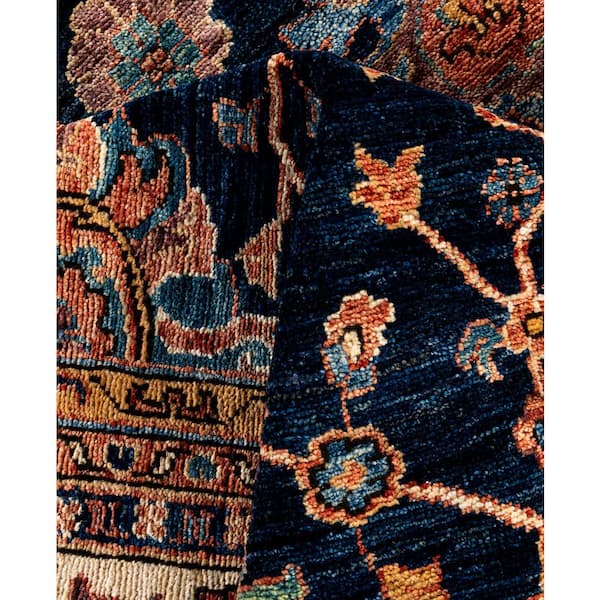 Serapi Blue 8 x 10 Tribal Wool Indoor Area Rug