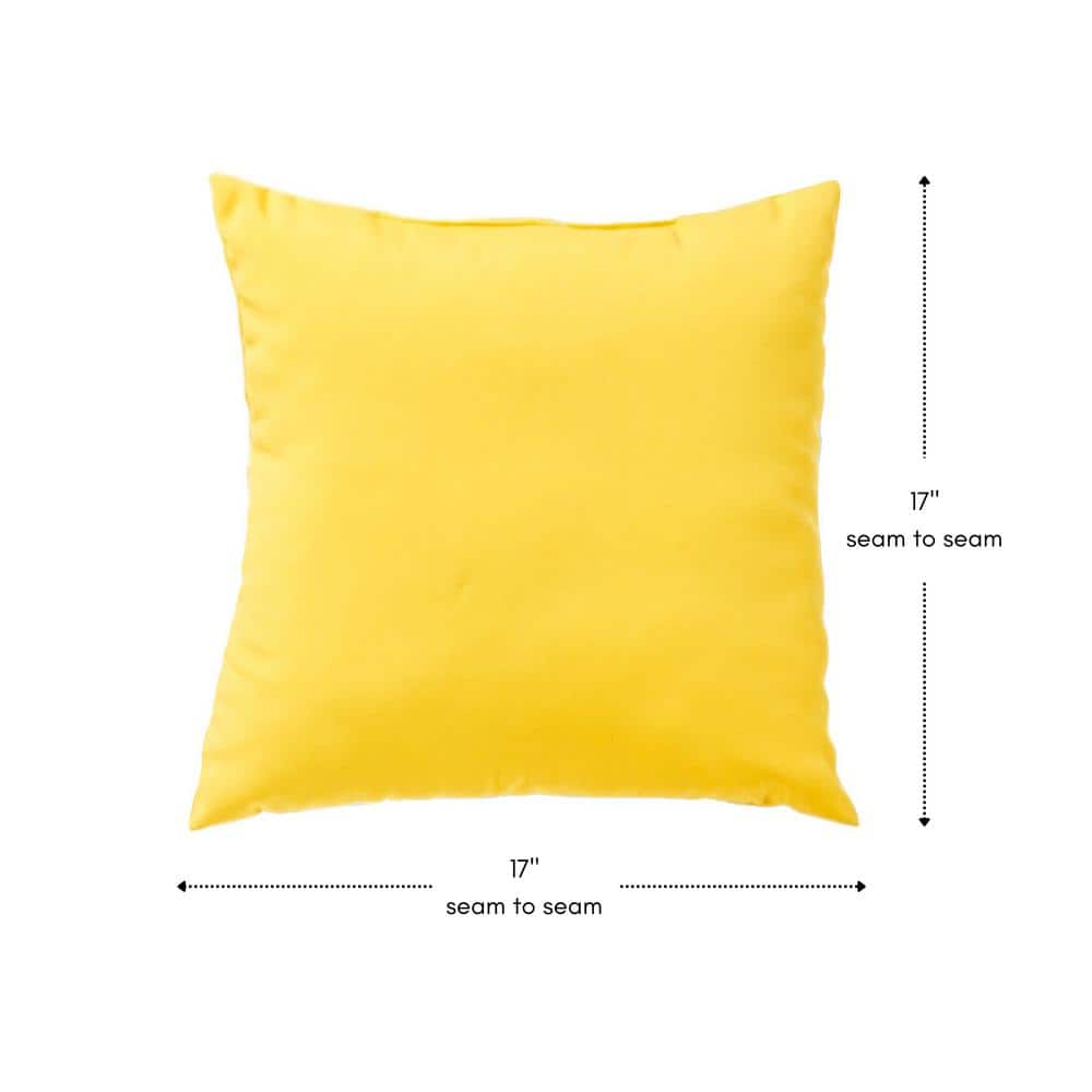 Sunbeam Yellow 17" Square Outdoor Throw Pillows, Set of 2
