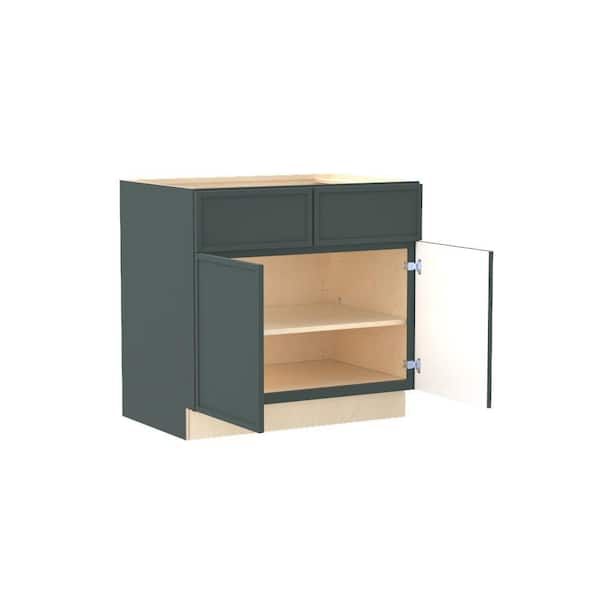 Franklin 33 in. W x 21 in. D x 34.5 in. H Assembled Plywood Base Bath Cabinet in Veiled Green with Soft Close