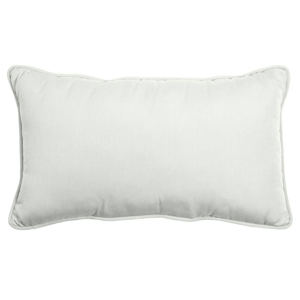 ARDEN SELECTIONS Oasis 24 in. Cloud White Indoor/Outdoor Lumbar Pillow ...