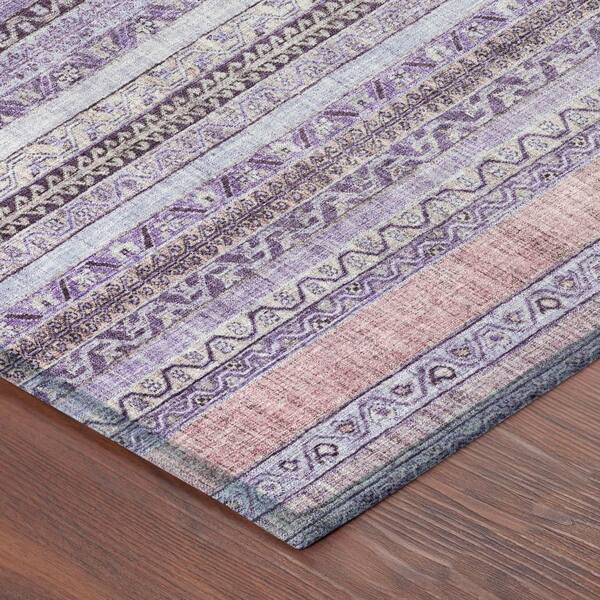 Chantille Machine Washable Indoor/Outdoor Abstract ACN2742 Lavender 3 ft. x 4 ft. Area Rug