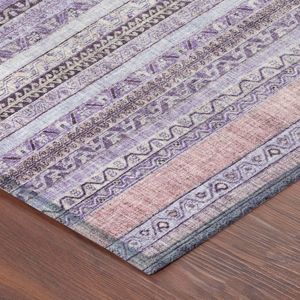Chantille Machine Washable Indoor/Outdoor Abstract ACN2742 Lavender 5 ft. x 7 ft. 6 in. Area Rug