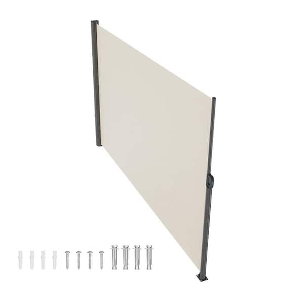 VEVOR 118 in. W x 63 in. H Retractable Side Awning Patio Screen Privacy Screen for Outdoor, Beige