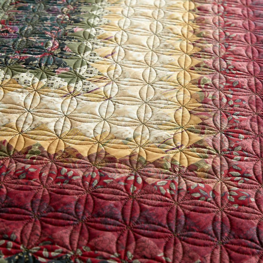 Red Embroidered Square Polyester Decorative Pillow