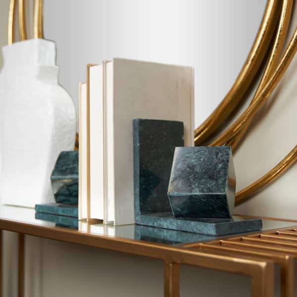 CosmoLiving by Cosmopolitan Green Marble Orb Bookends (Set of 2)