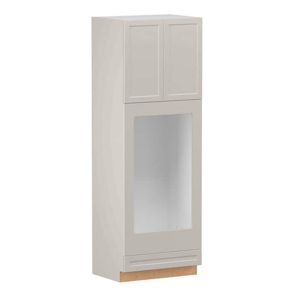 Designer Series Melvern 33 in. W x 24 in. D x 96 in. H Assembled Shaker Double Oven Kitchen Cabinet in Heron Gray