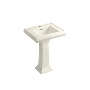 Memoirs Fireclay Pedestal Bathroom Sink Combo with Classic Design in Biscuit with Overflow Drain