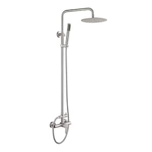 Brushed Nickel Outdoor Shower Faucet SUS304 Shower Fixture System Combo Set