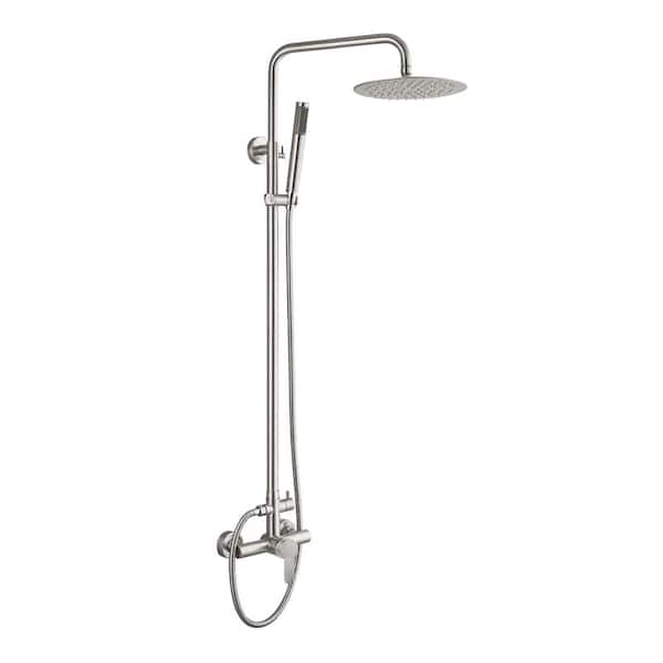 Unbranded Brushed Nickel Outdoor Shower Faucet SUS304 Shower Fixture System Combo Set