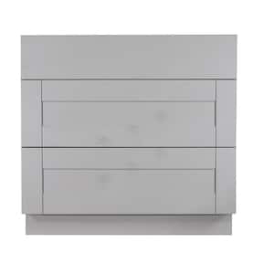 Anchester Assembled 27x34.5x24 in. Base Cabinet with 3 Drawers in Light Gray