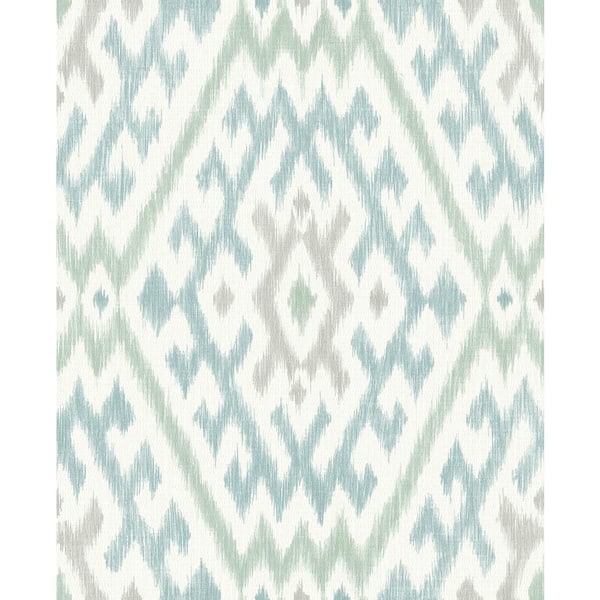 A-Street Prints Blue Solola Ikat Wallpaper Sample