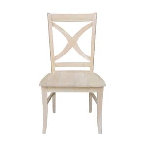 Unfinished Wood X-Back Dining Chair (Set of 2)
