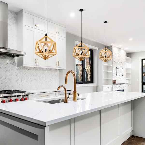 Lante 3 Light Pendant With Black & Wood Finish