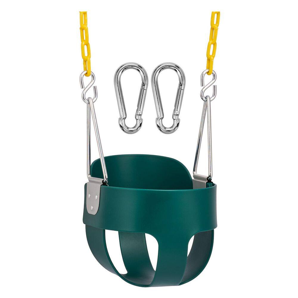 Green Bucket Swing with Chain, Baby Bucket Swing 68inch, Age 6 Months and Up, High Back Full Toddler Swing Support 220lb price history on PriceWatchPro
