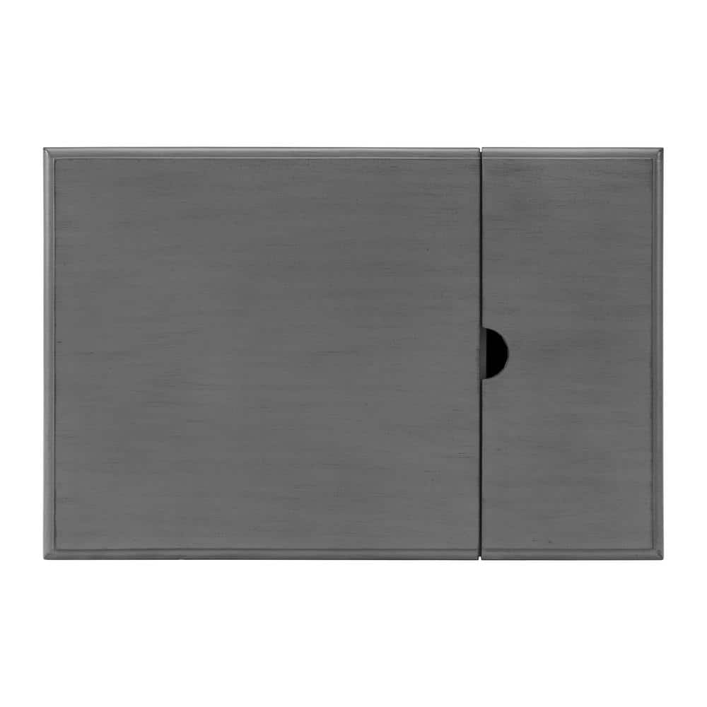 Sophisticated Gray Pine Chairside Table with Power Outlets