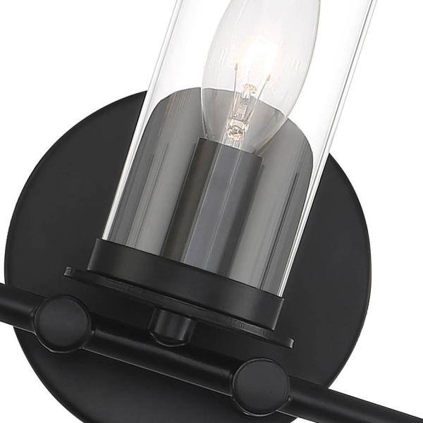 Hudson Heights Matte Black 3-Light 18" Wide Vanity Cylinder