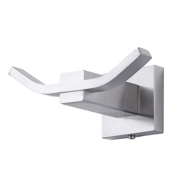 Wall Mount Stainless Steel Double J-Hook Robe/Towel Hook for Bathroom in Brushed Nickel
