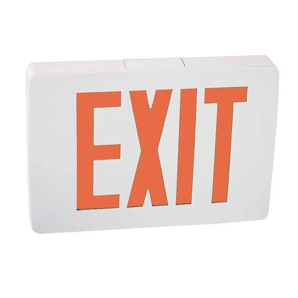 Lithonia Lighting Single Face White Die-Cast Aluminum Red LED Exit Sign
