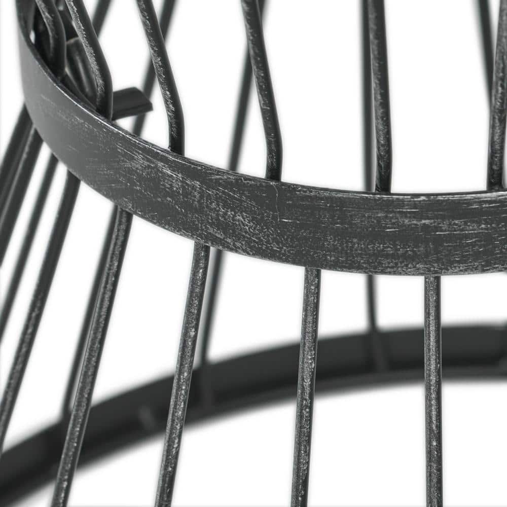 Lassen Matte Black Iron 16" Outdoor Side Table